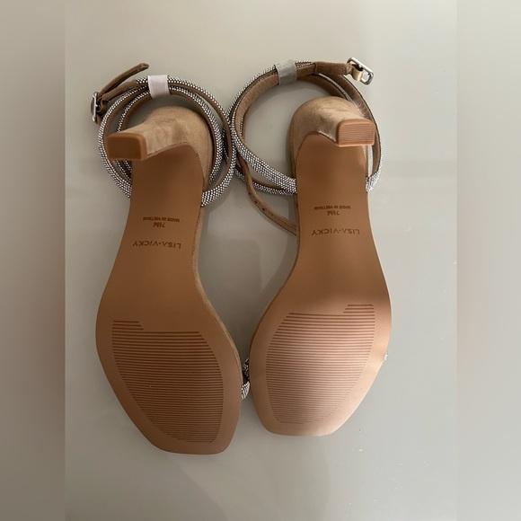 Lisa Vicky Angelic Rhinestone Ankle Strap Heel Size 7.5 - Picture 5 of 5